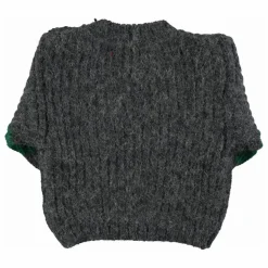 Pull Manches Rayées Laine | Gris foncé
