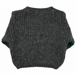 Pull Manches Rayées Laine | Gris foncé