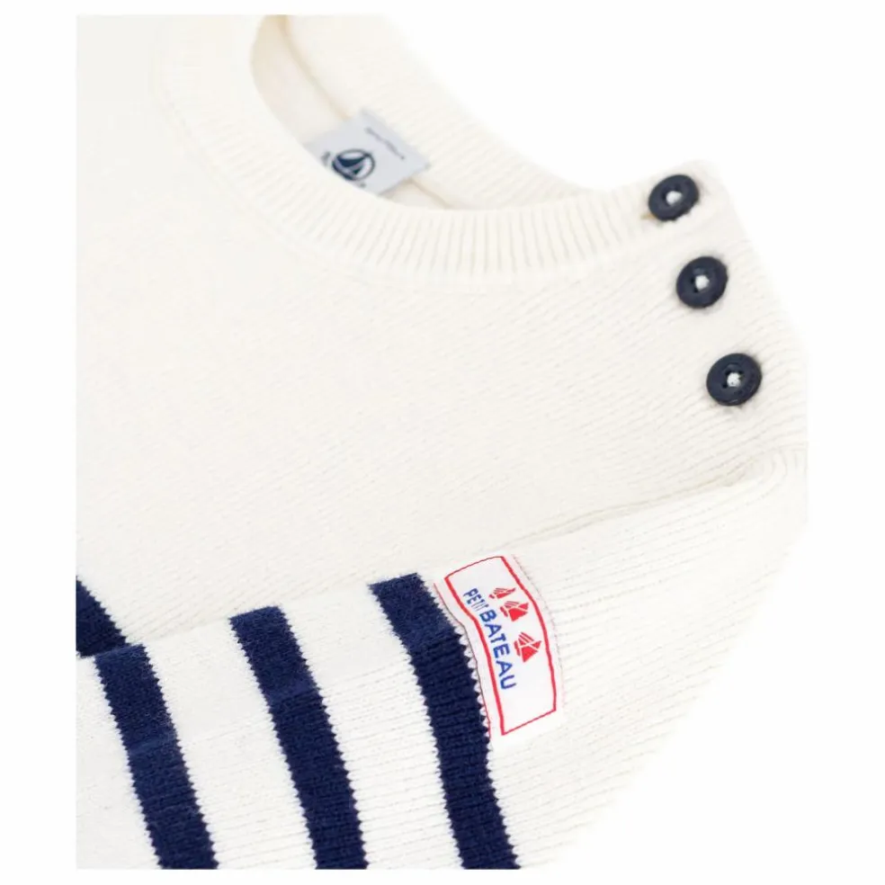 Pull Marinière Contrastée Laine | Ecru