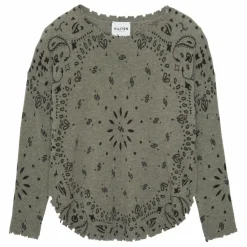 Pull Mela Bandana Cachemire | Vert kaki chiné