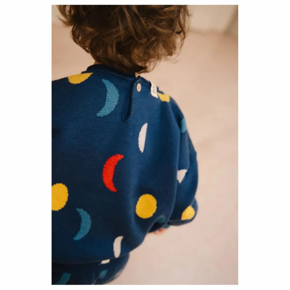 Pull Moon Phases Coton Bio | Bleu marine