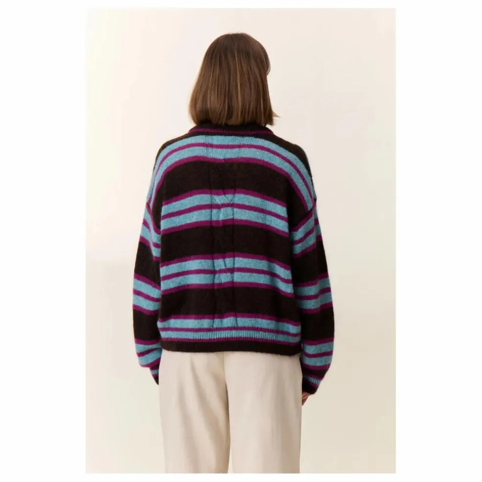 Pull Moove Rayé Super Kid Mohair | Marron