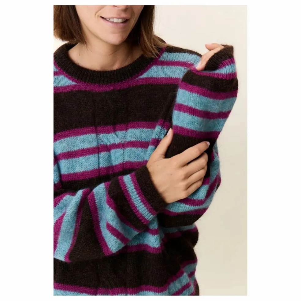 Pull Moove Rayé Super Kid Mohair | Marron