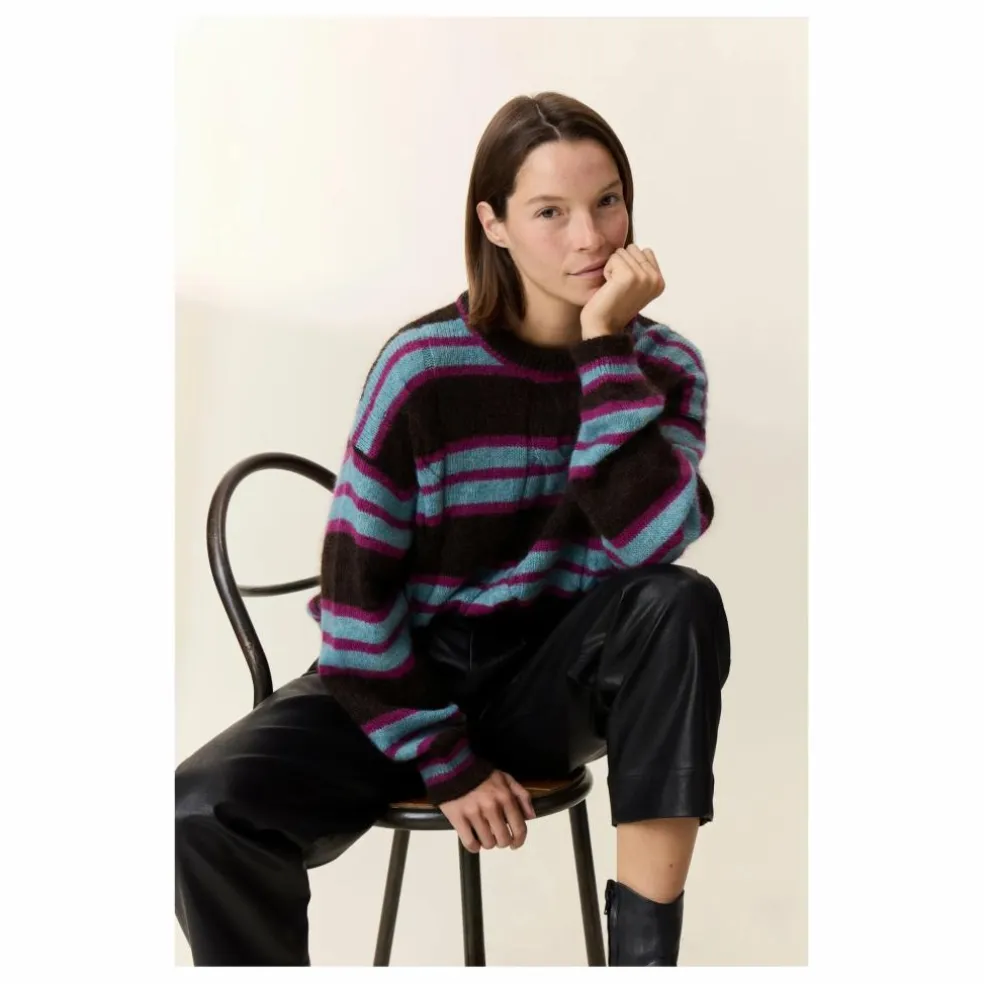 Pull Moove Rayé Super Kid Mohair | Marron