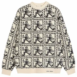 Pull Mr Pencil Jacquard Coton Bio - Collection Femme | Blanc cassé