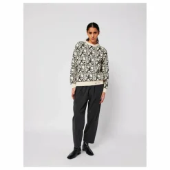 Pull Mr Pencil Jacquard Coton Bio - Collection Femme | Blanc cassé