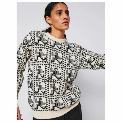 Pull Mr Pencil Jacquard Coton Bio - Collection Femme | Blanc cassé