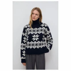 Pull Neriana Alpaga et Laine | Bleu marine