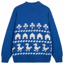Pull Oversize Farm Jacquard - Collection Femme | Bleu