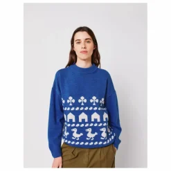 Pull Oversize Farm Jacquard - Collection Femme | Bleu