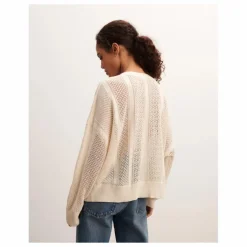 Pull Oversize Patchwork Pointelle Soie et Cachemire | Naturel
