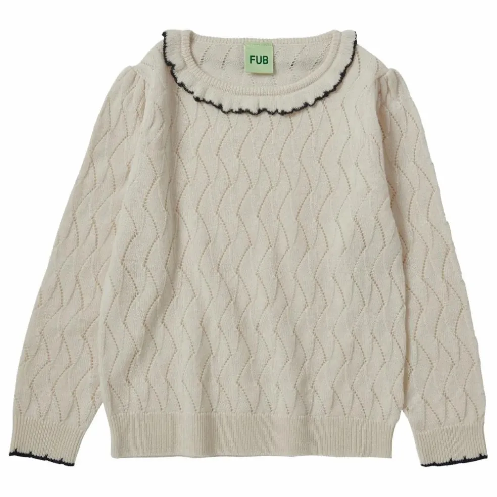Pull Pointelle Maille Fine Laine Mérinos | Ecru
