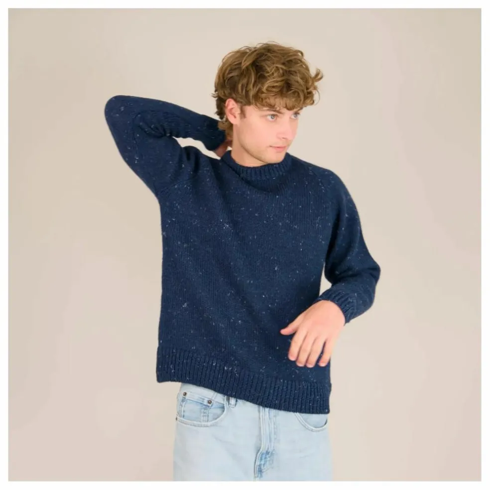 Pull Raglan Chunky Laine | Bleu foncé