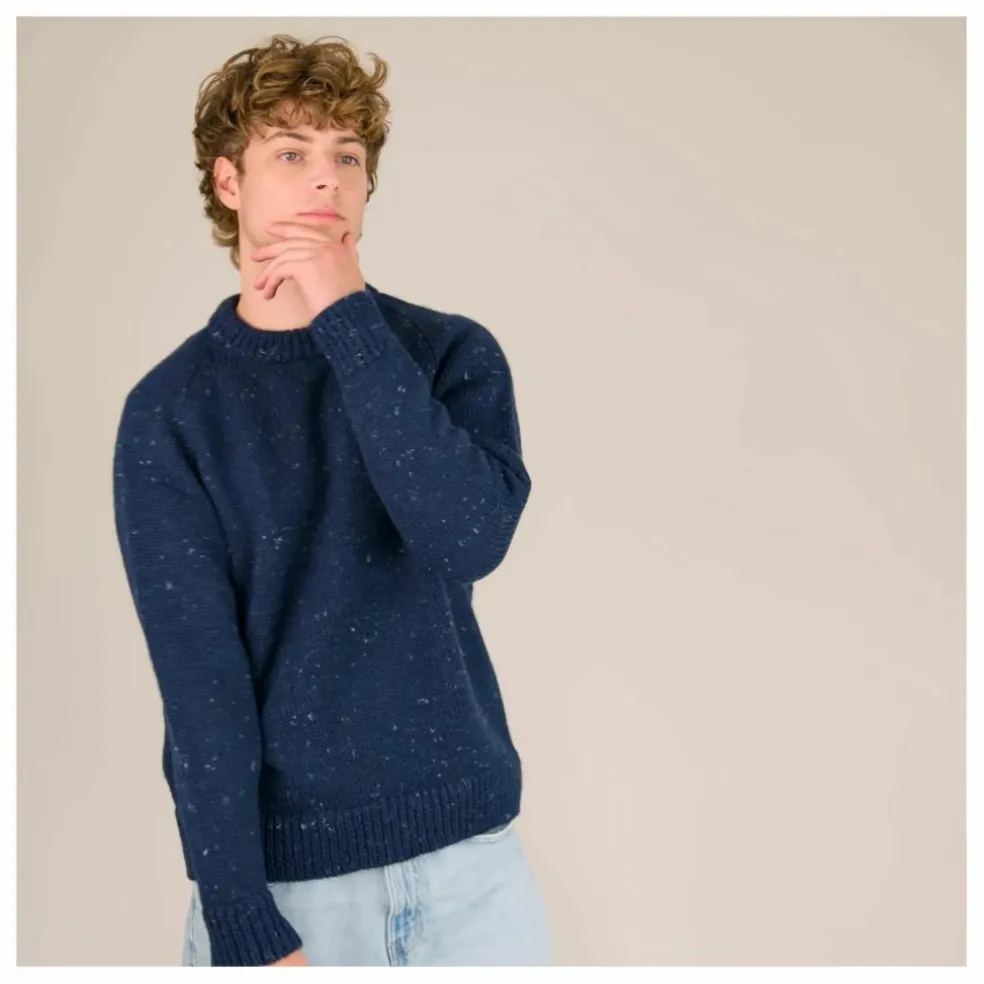 Pull Raglan Chunky Laine | Bleu foncé