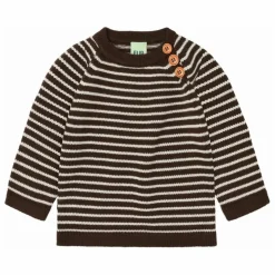 Pull Rayé Laine de Mérinos Bébé | Marron