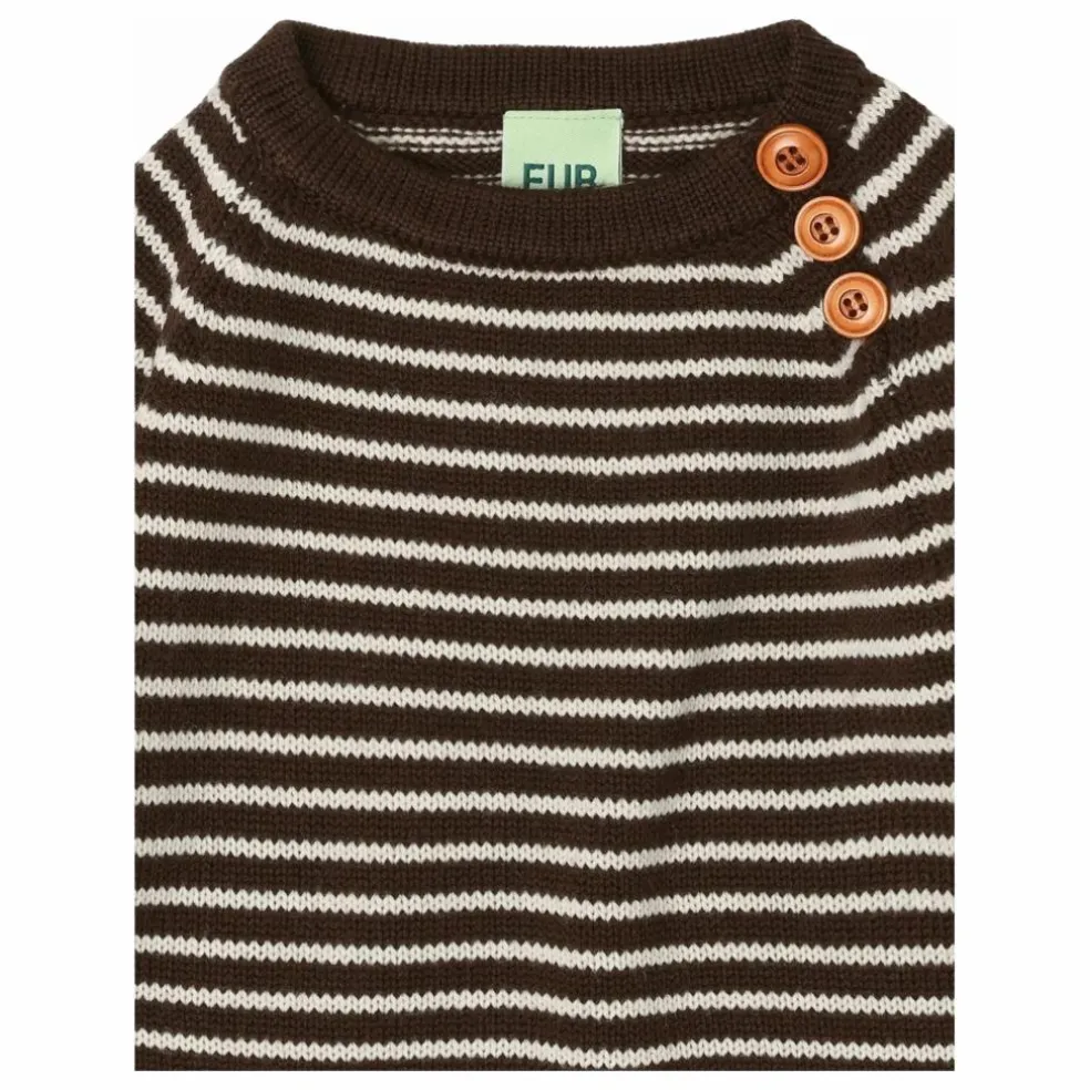 Pull Rayé Laine de Mérinos Bébé | Marron