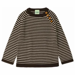 Pull Rayé Laine de Mérinos | Marron