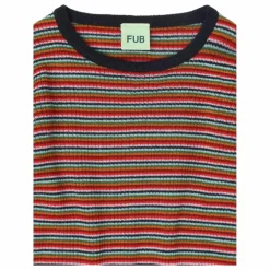 Pull Rayé Maille Fine Laine de Mérinos | Rouge
