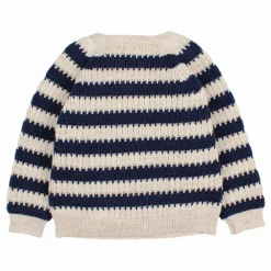 Pull Rayures Laine Alpaga | Bleu marine