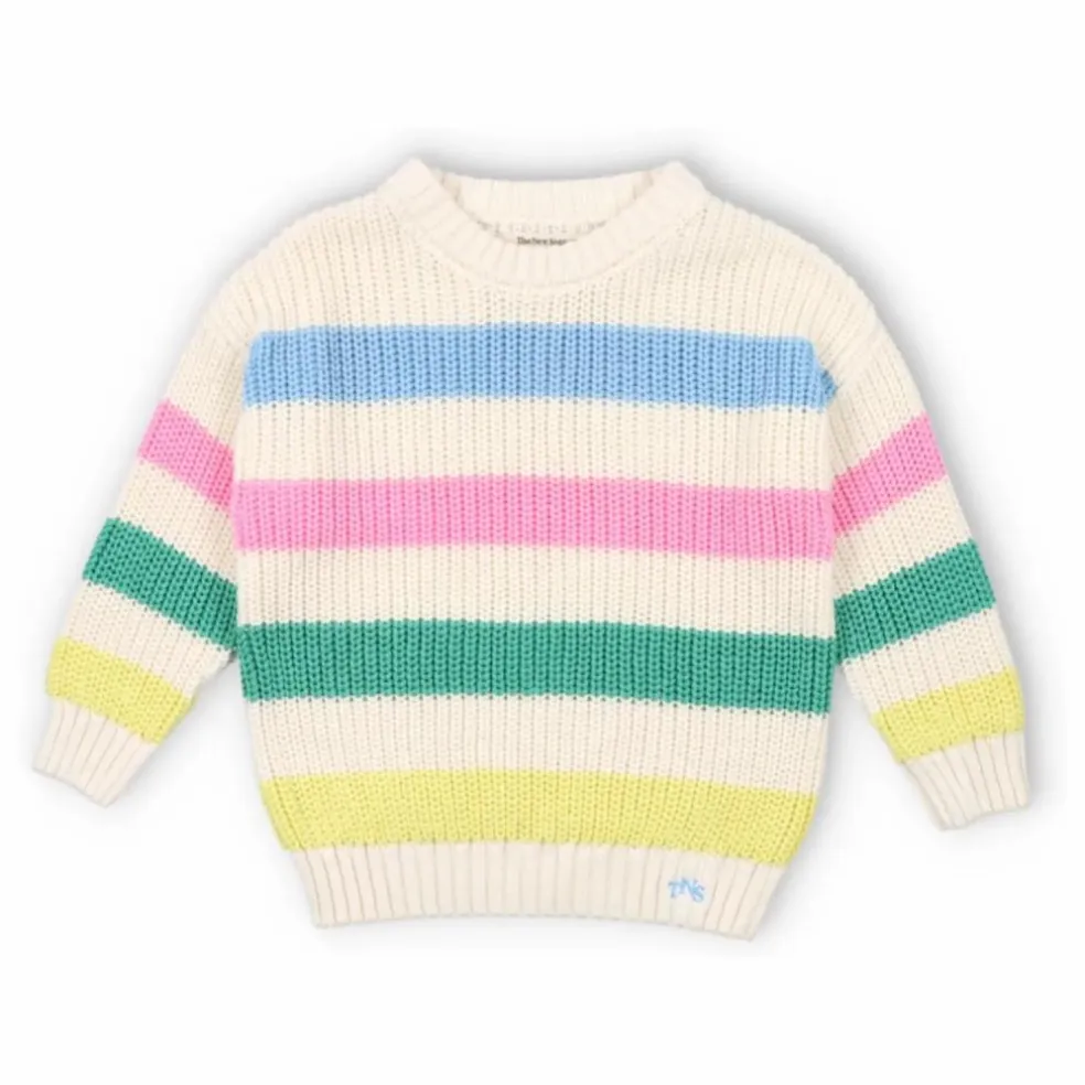 Pull Rayures Leto Coton Bio | Ecru