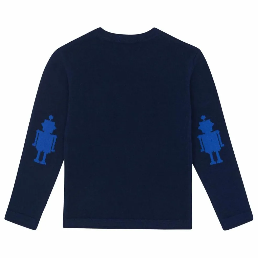 Pull Robot Laine | Bleu marine