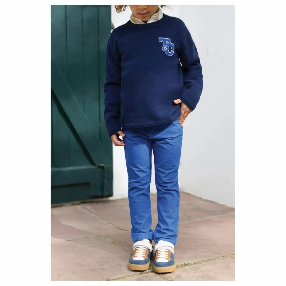 Pull Robot Laine | Bleu marine