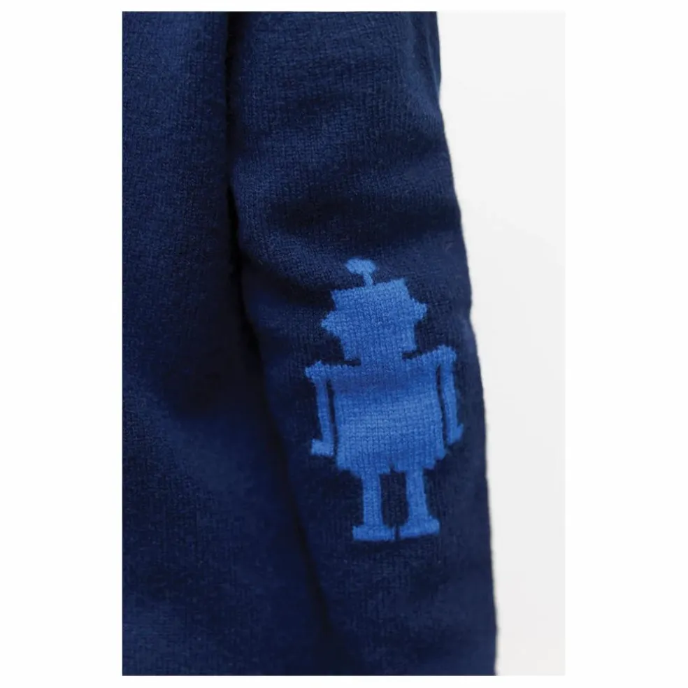 Pull Robot Laine | Bleu marine