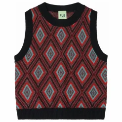 Pull Sans Manches Arlequin Laine de Mérinos | Bleu marine