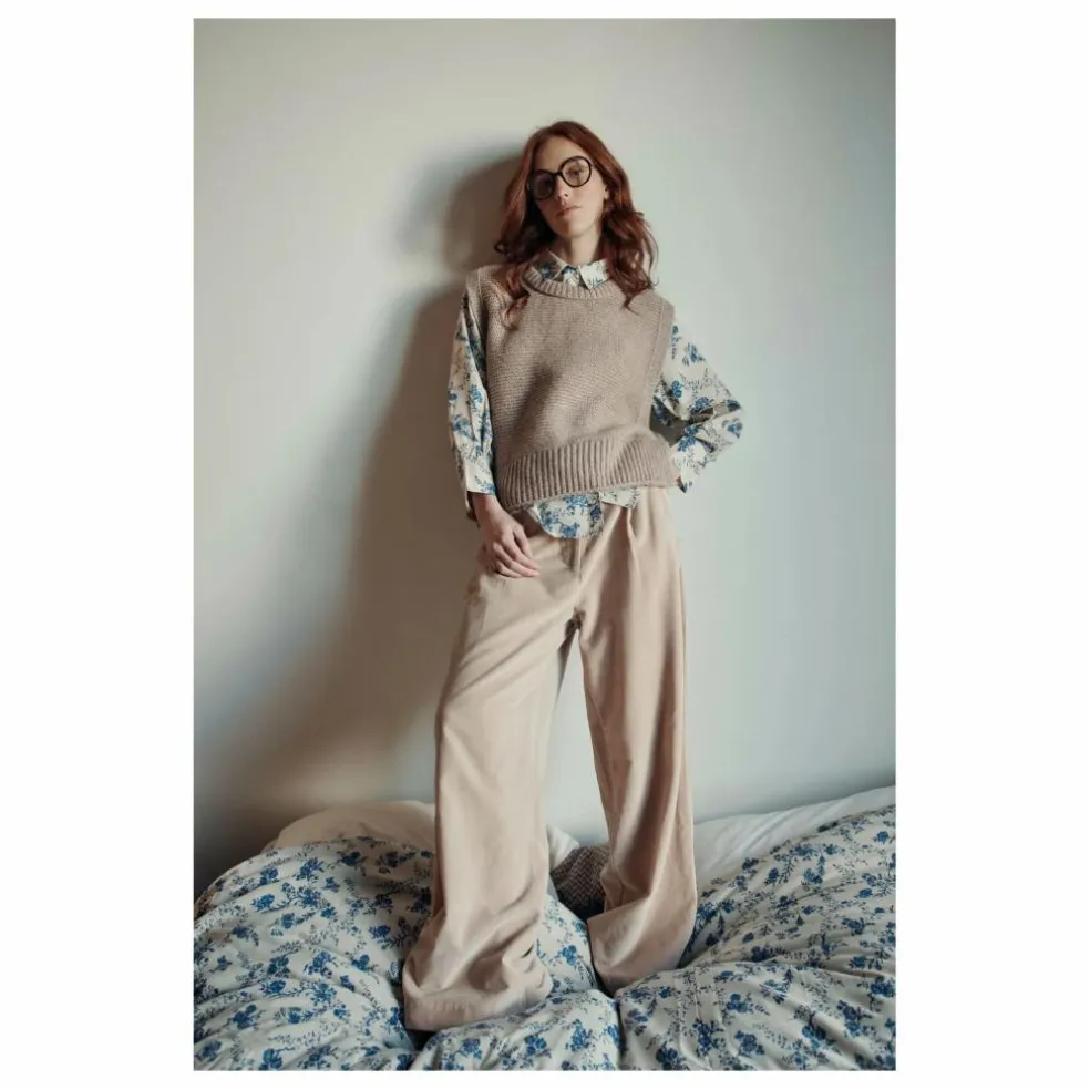 Pull Sans Manches Columbia Laine Mérinos Extra Fine | Beige