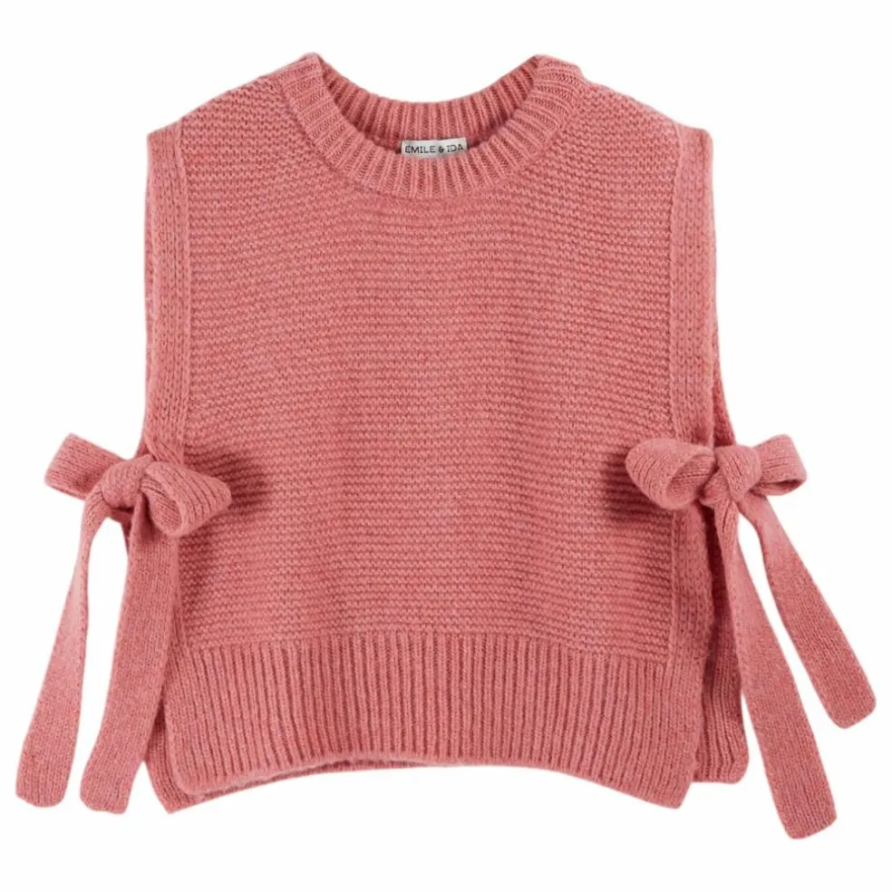 Pull Sans Manches Columbia Laine Mérinos Extra Fine | Rose