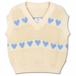Pull Sans Manches Cœurs Coton Bio | Ecru
