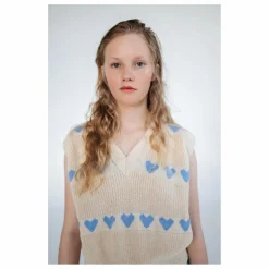 Pull Sans Manches Cœurs Coton Bio | Ecru