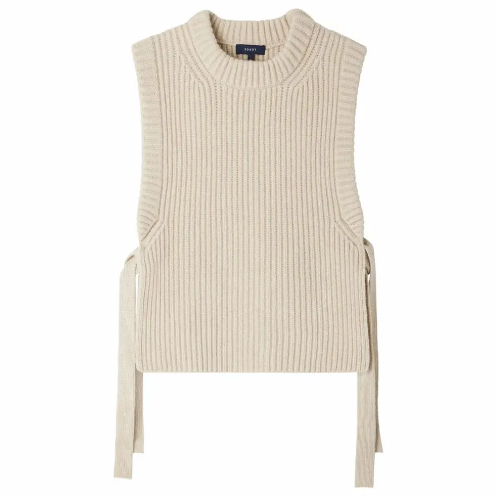 Pull Sans Manches Firmus Laine Mérinos | Ecru chiné