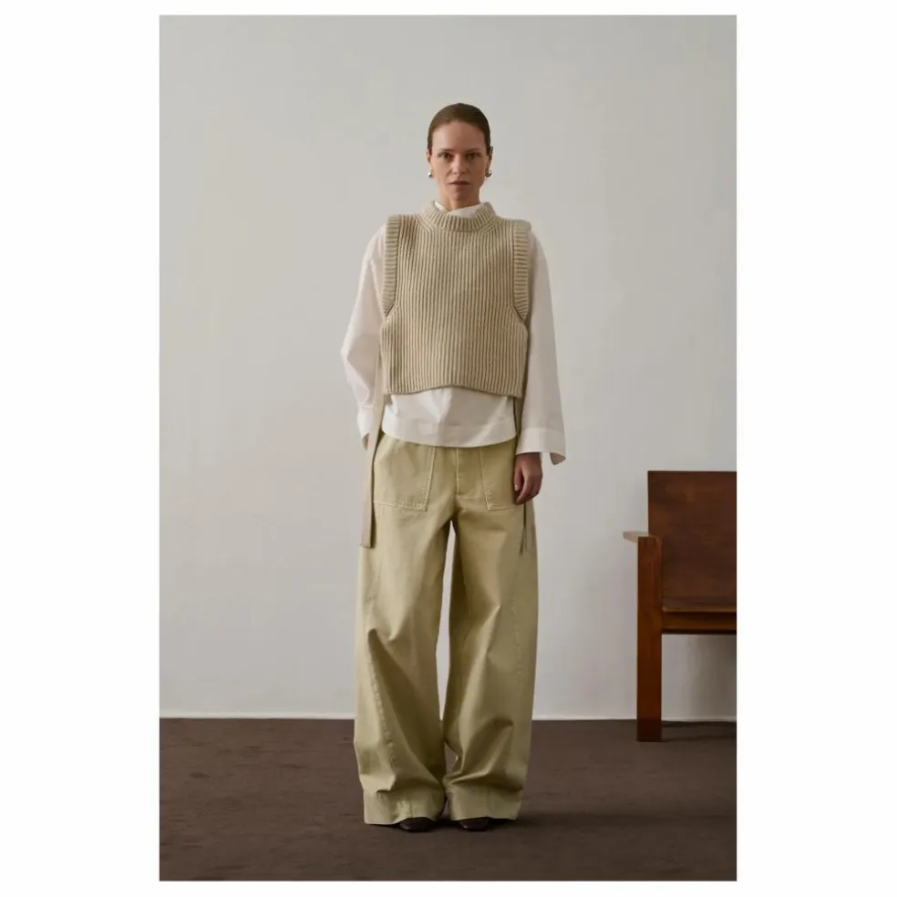 Pull Sans Manches Firmus Laine Mérinos | Ecru chiné