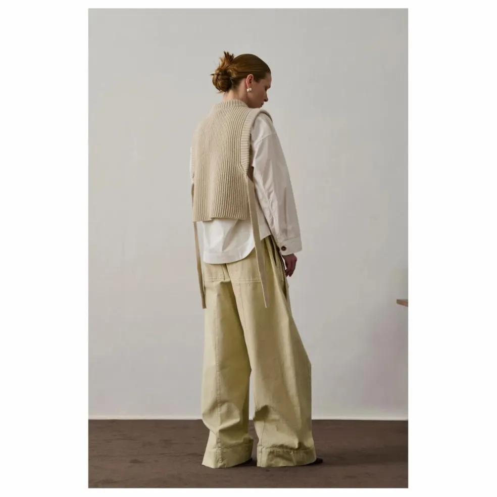 Pull Sans Manches Firmus Laine Mérinos | Ecru chiné