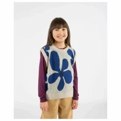 Pull Sans Manches Fleurs Laine | Gris