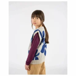 Pull Sans Manches Fleurs Laine | Gris