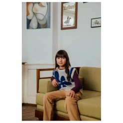 Pull Sans Manches Fleurs Laine | Gris