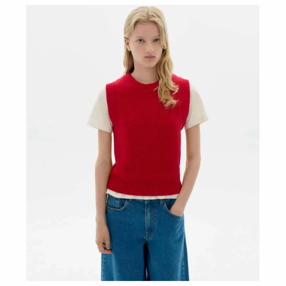 Pull Sans Manches Kaia Laine | Rouge