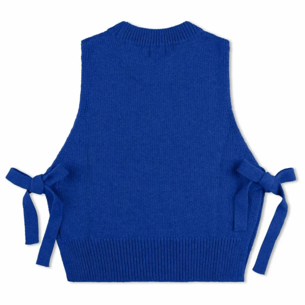 Pull Sans Manches Laine | Bleu