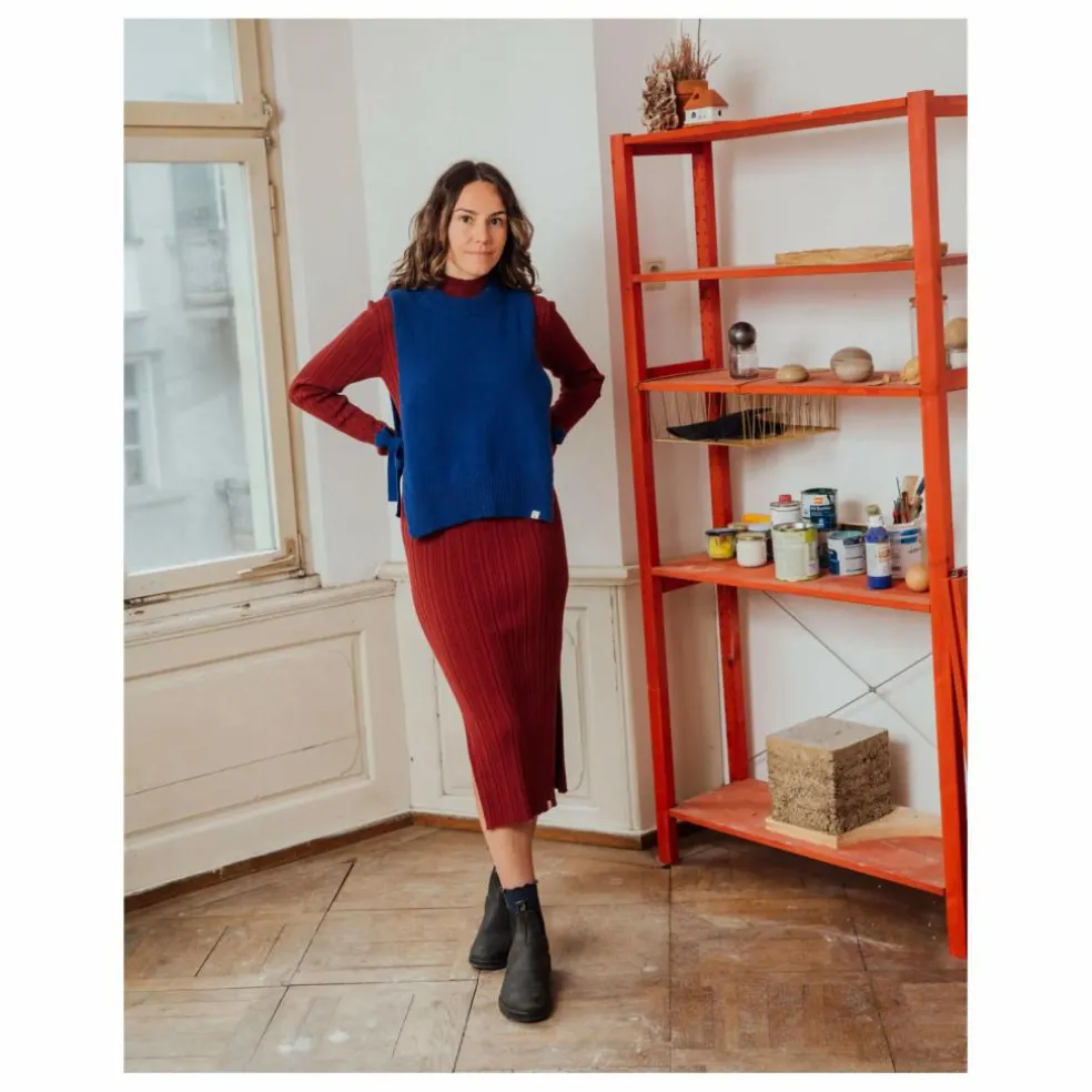 Pull Sans Manches Laine | Bleu