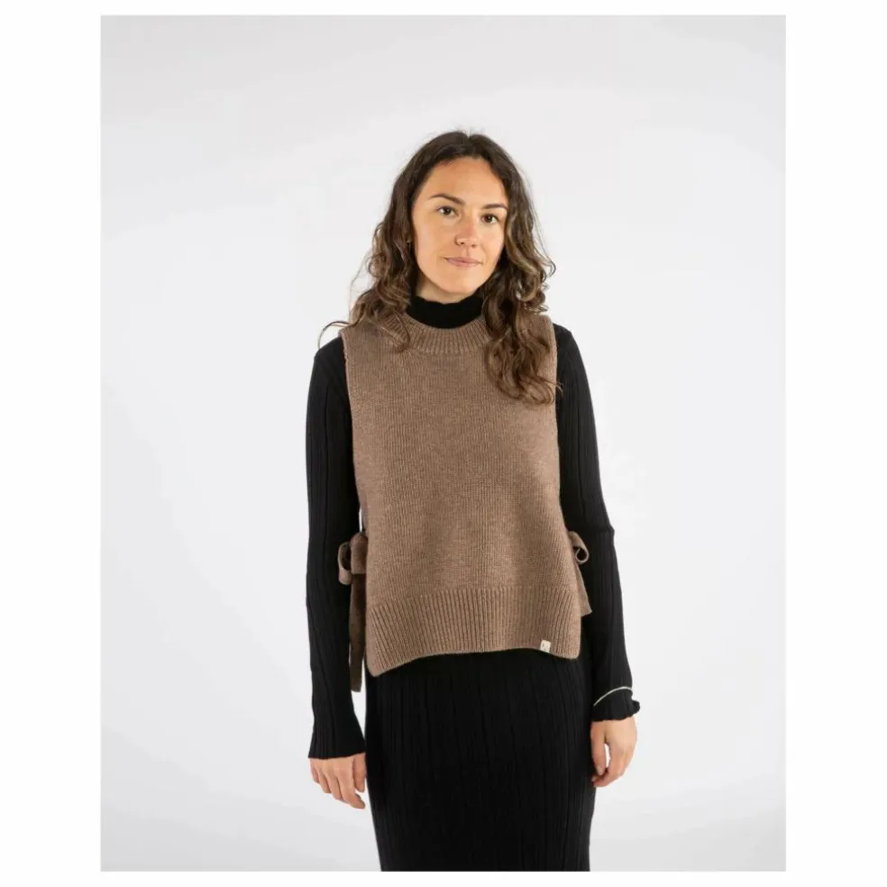 Pull Sans Manches Laine | Taupe
