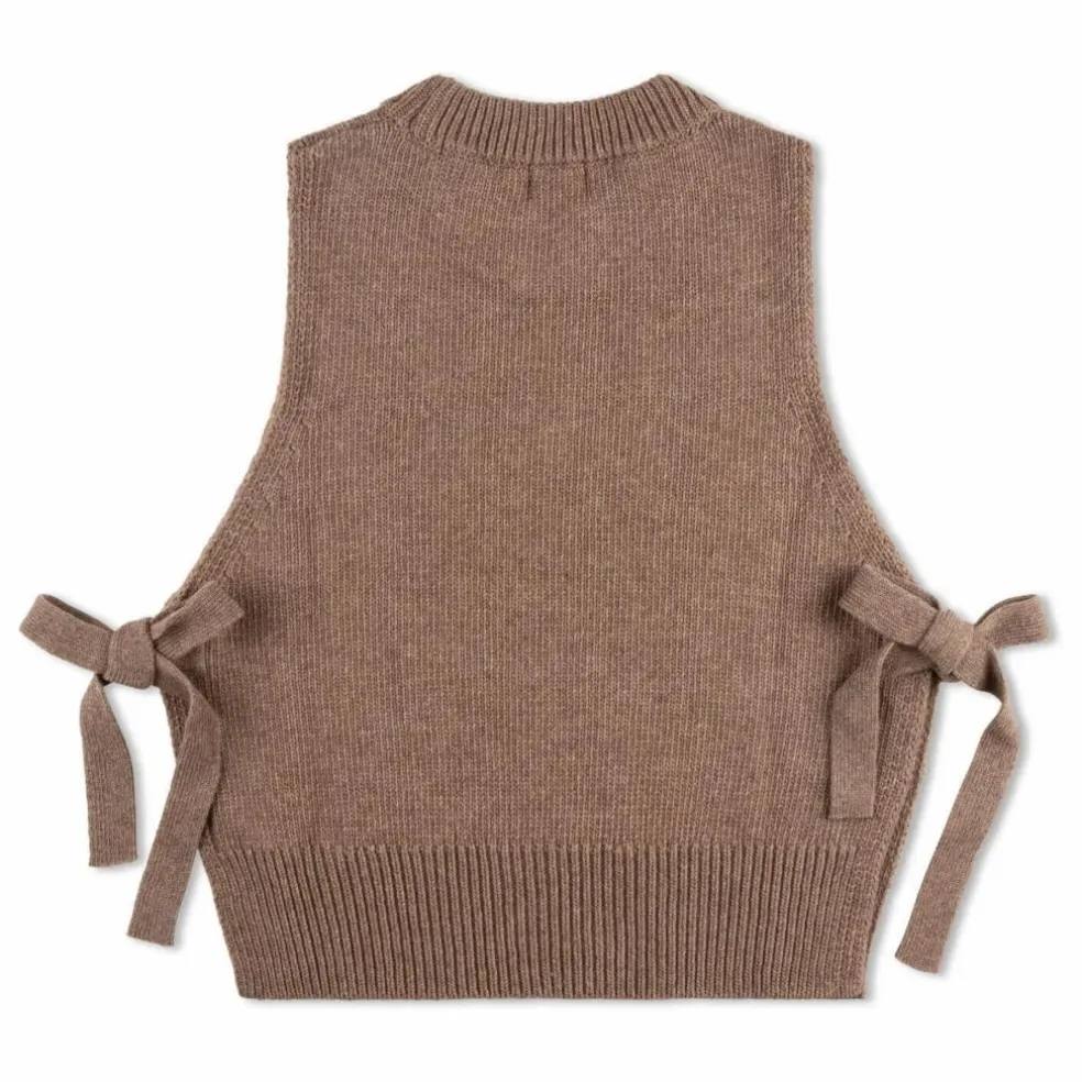 Pull Sans Manches Laine | Taupe