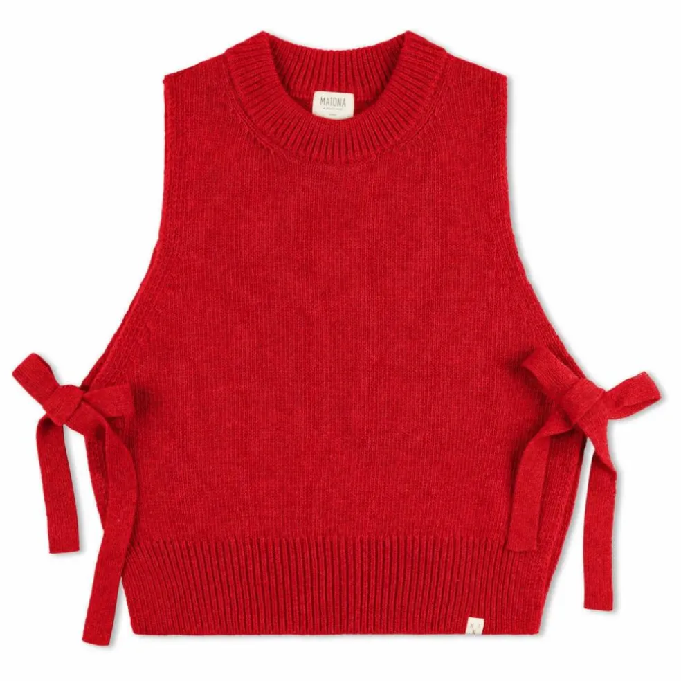 Pull Sans Manches Laine | Rouge
