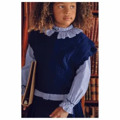 Pull Sans Manches Laine | Bleu marine