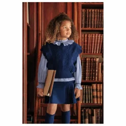 Pull Sans Manches Laine | Bleu marine