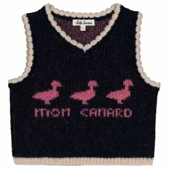 Pull Sans Manches Pepette Laine Alpaga et Mérinos | Bleu marine