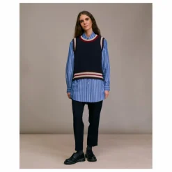 Pull Sans Manches Pumio Laine Mérinos Extra Fine | Bleu marine
