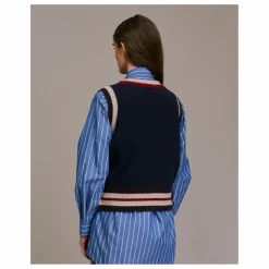 Pull Sans Manches Pumio Laine Mérinos Extra Fine | Bleu marine