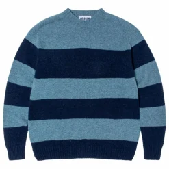 Pull Seamless Rayé Laine | Bleu